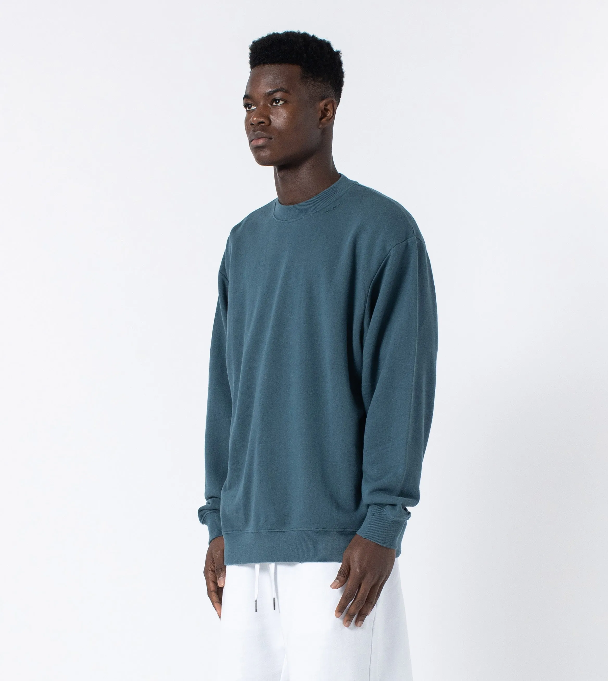 Ripped Orgo Crew Sweat Dk Aqua