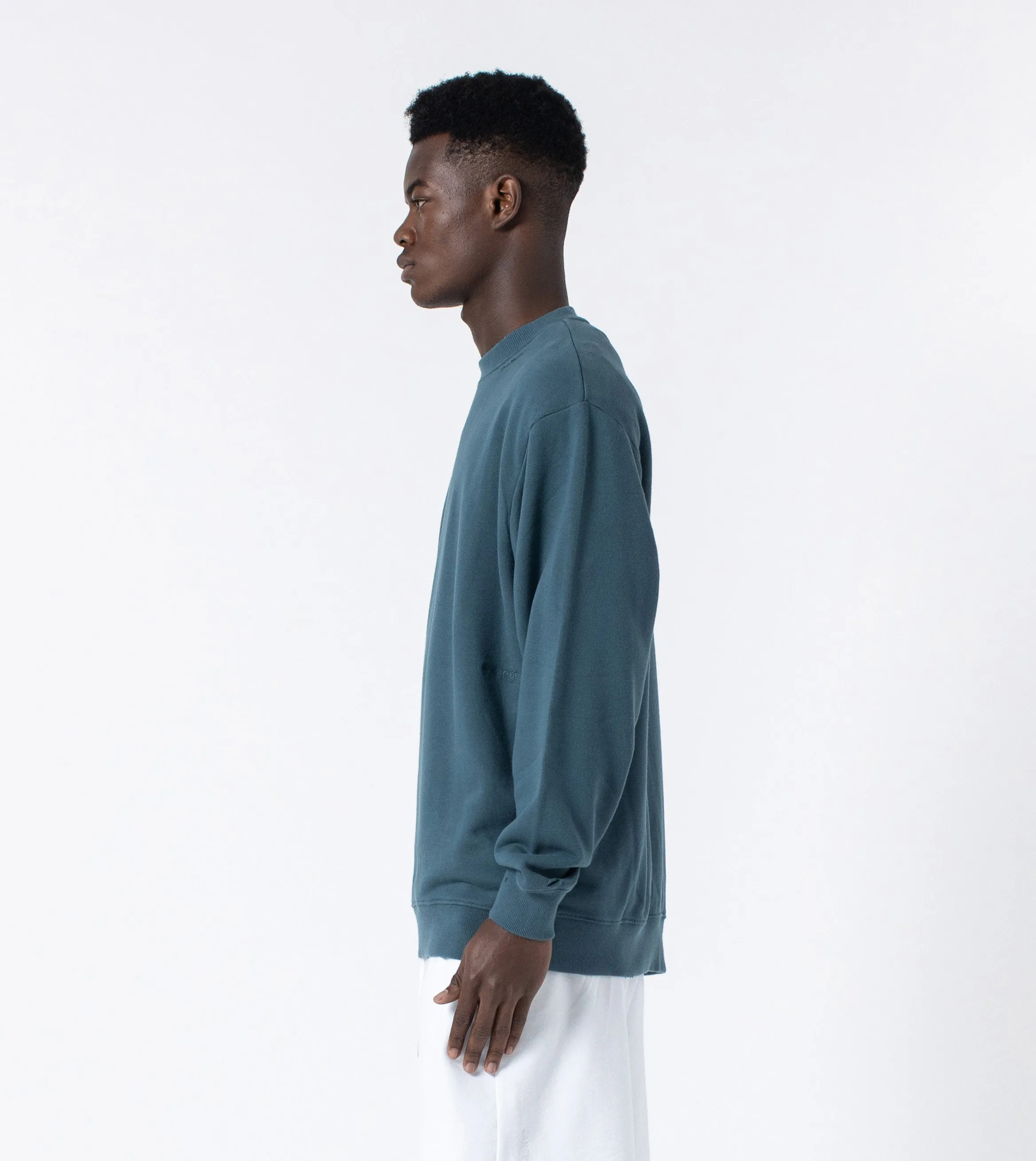 Ripped Orgo Crew Sweat Dk Aqua