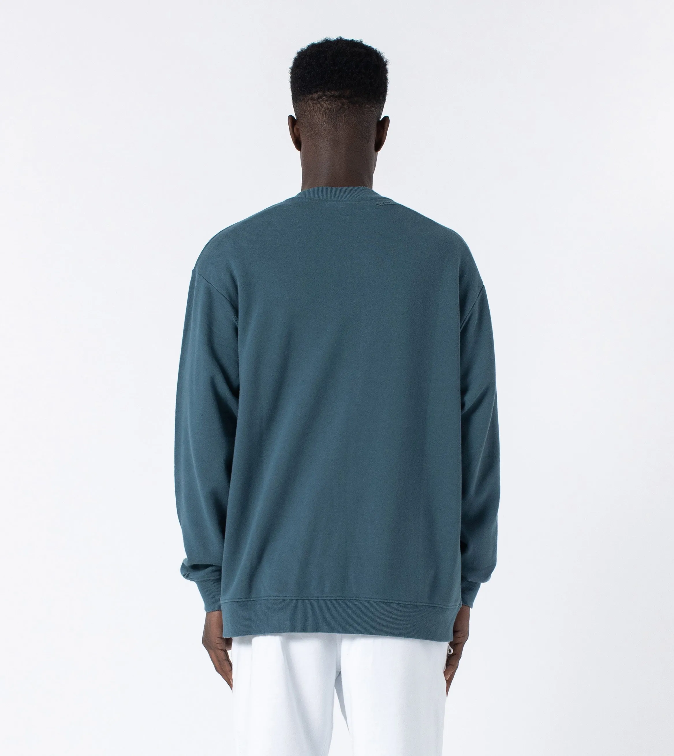 Ripped Orgo Crew Sweat Dk Aqua