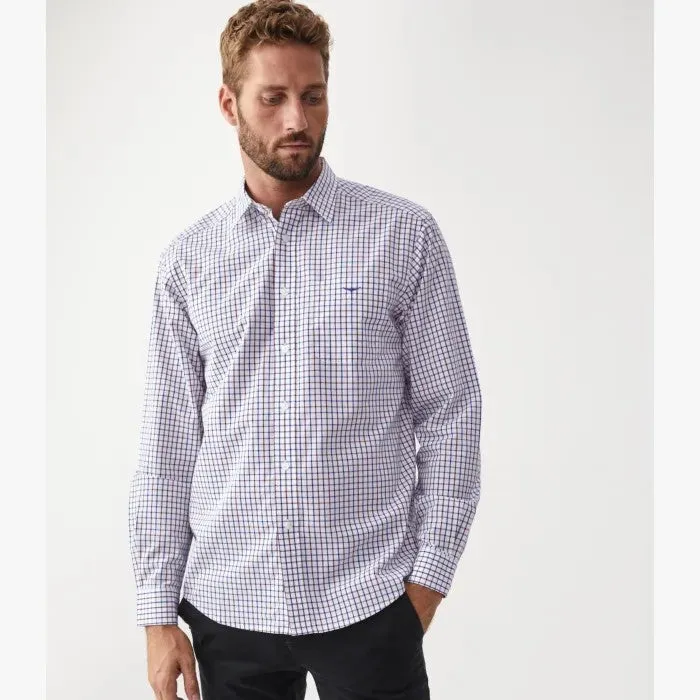 R.M.Williams - Collins Shirt - Check - Navy/Burgundy/White