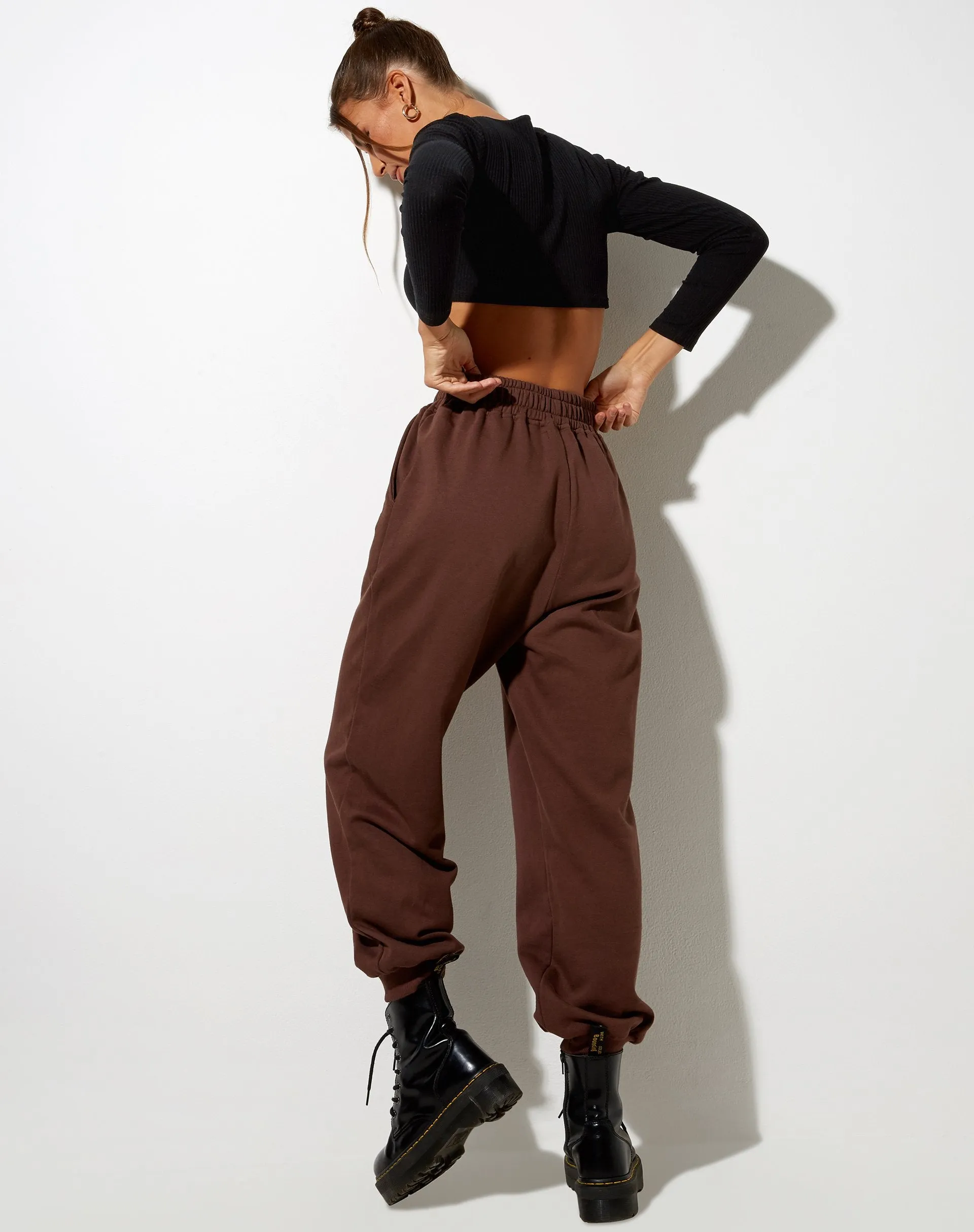 Roider Jogger in Deep Mahogany 'Cowgirl' Gold Embro