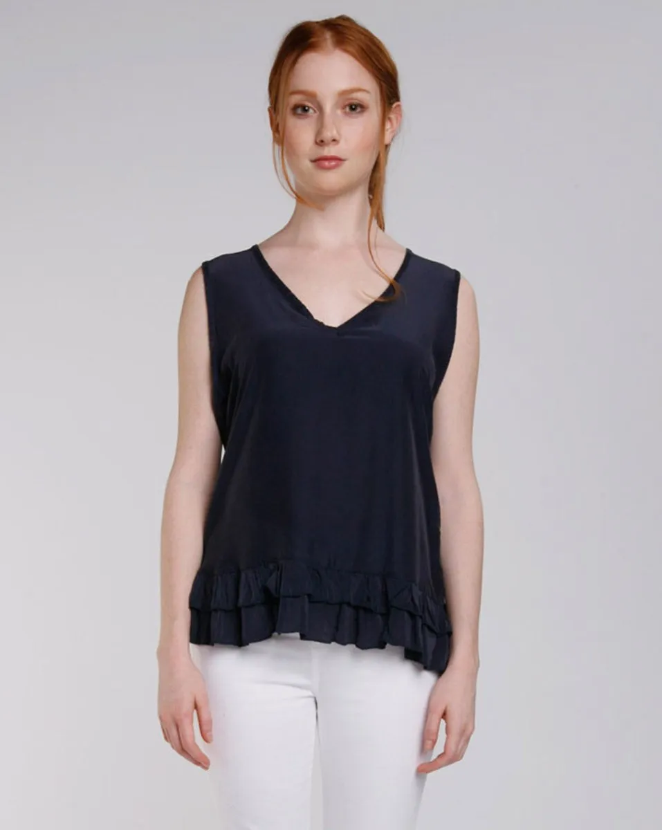 Ruffle Hem V-Neck Tank Top