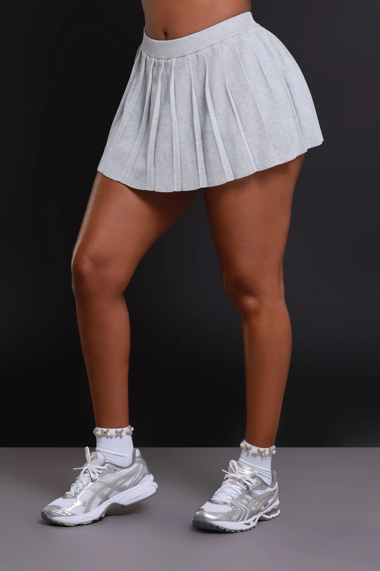 Rush Week Pleated Mini Tennis Skort - Grey