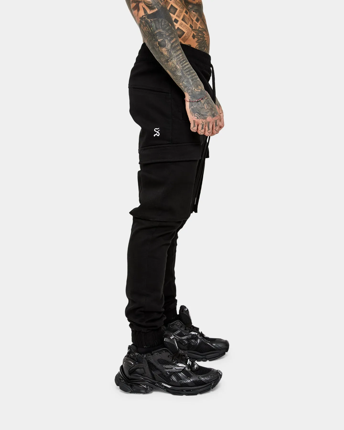 Saint Morta Annex Denim Cargo Joggers Black