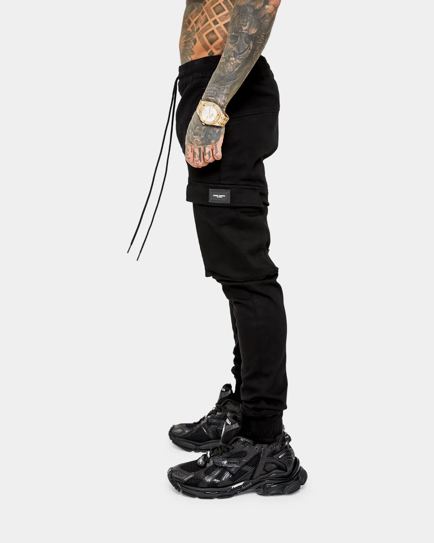 Saint Morta Annex Denim Cargo Joggers Black