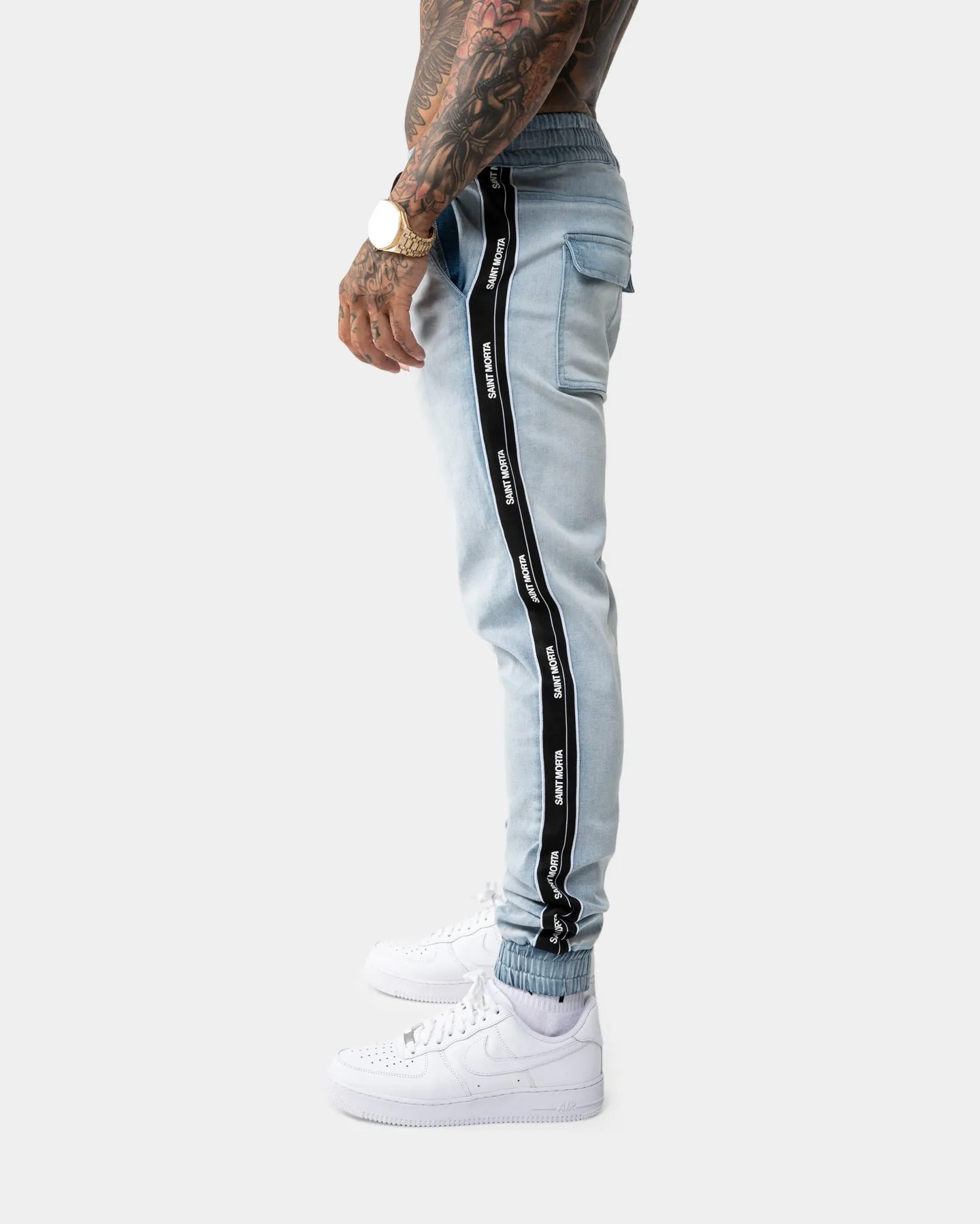 Saint Morta Coleman Denim Jogger Light Blue