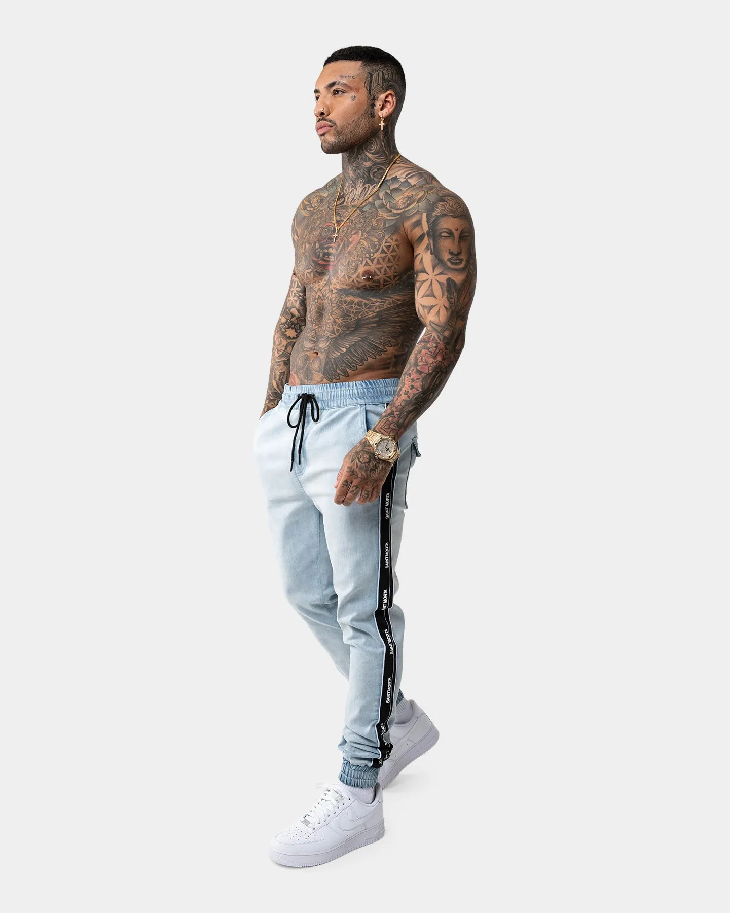 Saint Morta Coleman Denim Jogger Light Blue