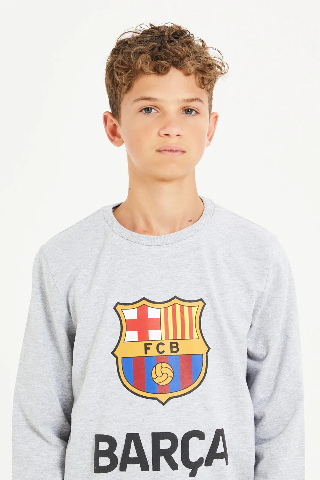 Senior Boys Grey Barcelona Sweatshirt