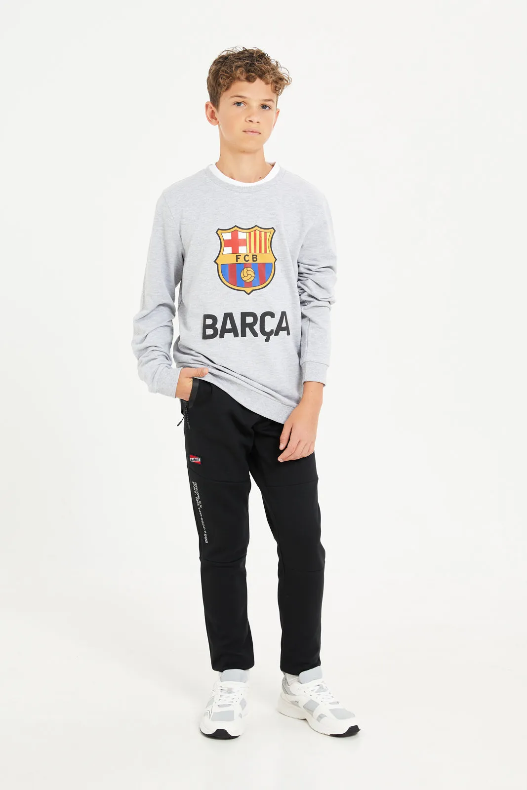 Senior Boys Grey Barcelona Sweatshirt