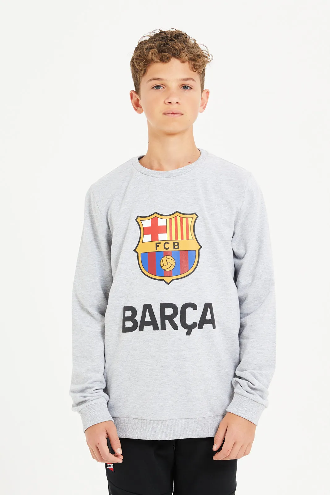 Senior Boys Grey Barcelona Sweatshirt