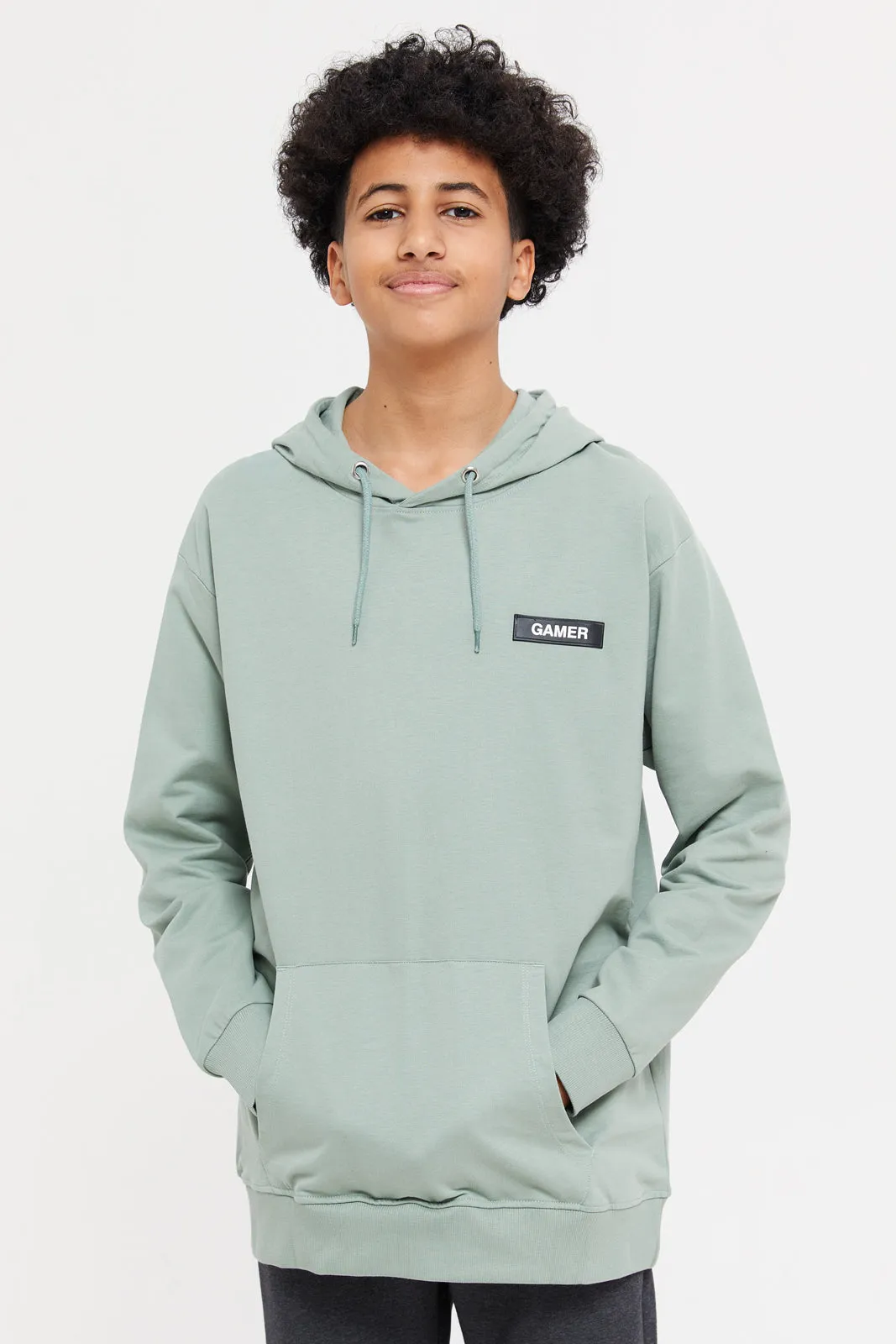 Senior Boys Mint Oversize Hooded Sweatshirt