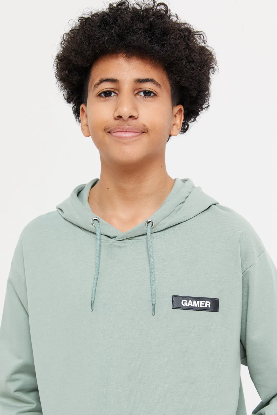 Senior Boys Mint Oversize Hooded Sweatshirt