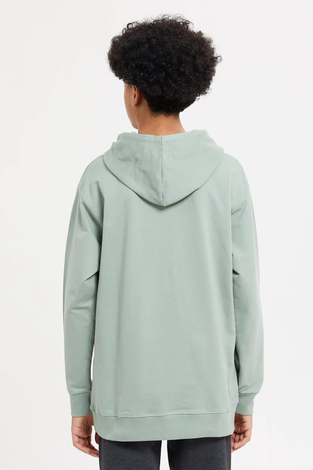 Senior Boys Mint Oversize Hooded Sweatshirt