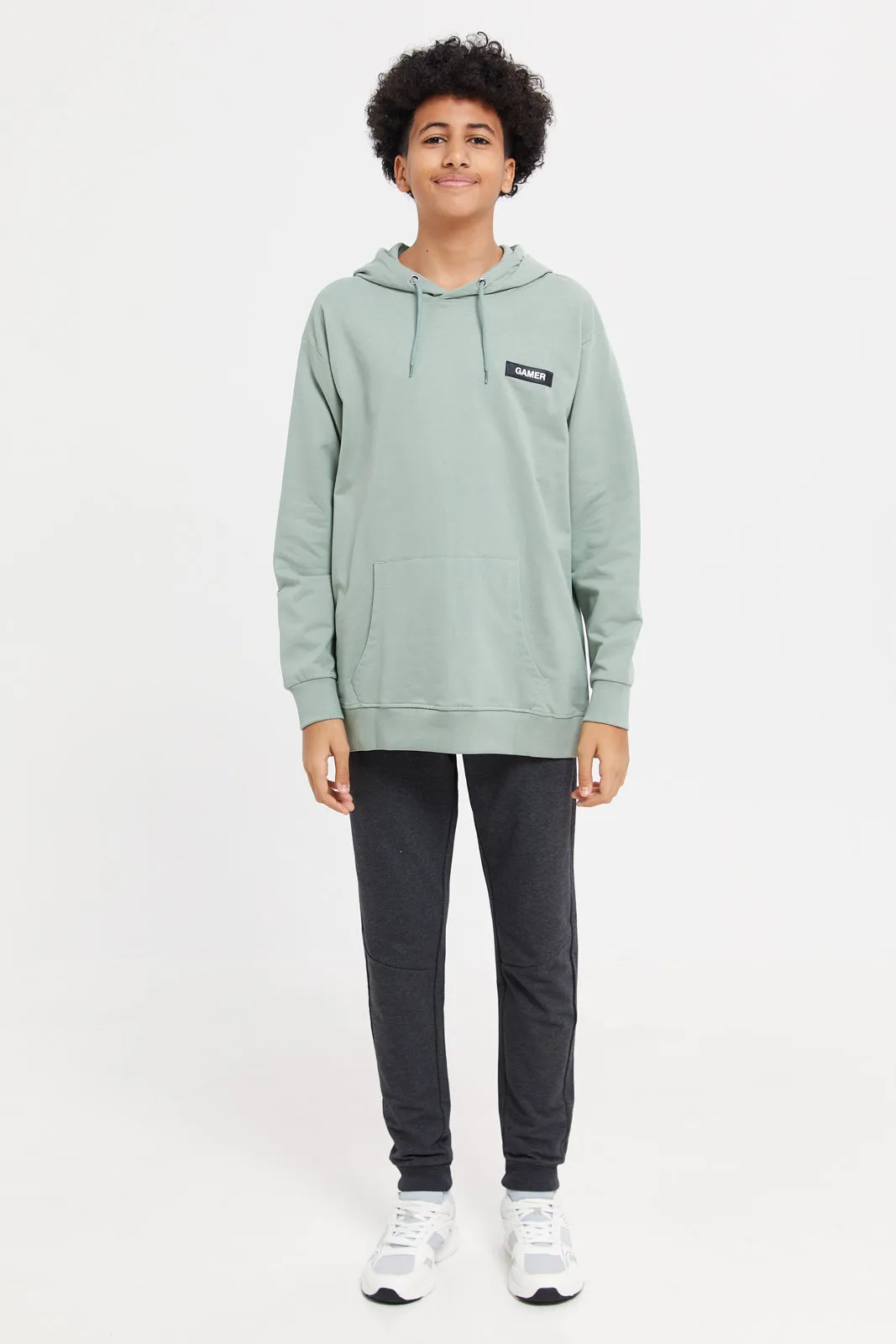 Senior Boys Mint Oversize Hooded Sweatshirt