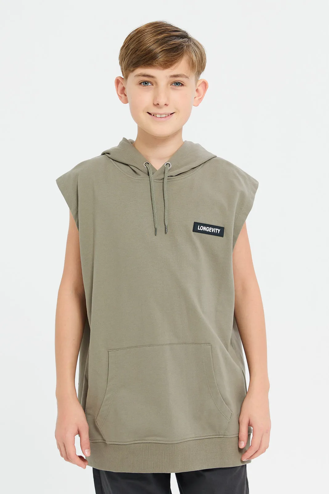 Senior Boys Olive Hooded Sweatshirt