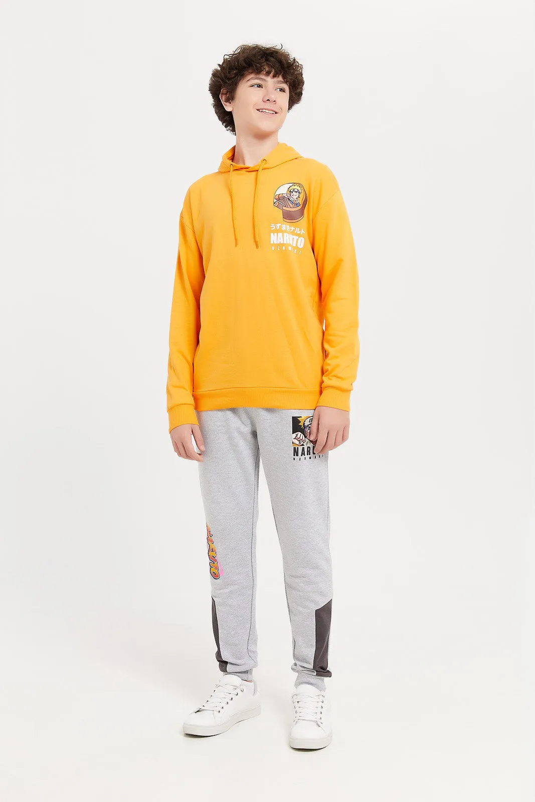 Senior Boys Orange Naruto Oversize Sweatshirt