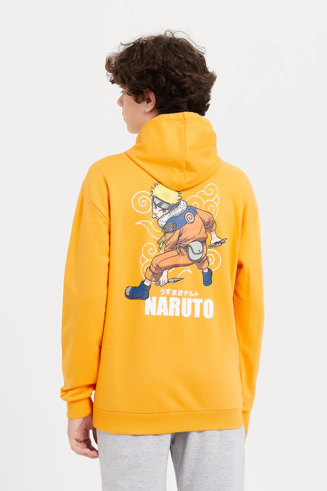 Senior Boys Orange Naruto Oversize Sweatshirt