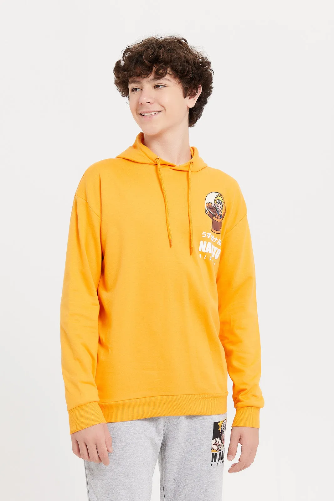 Senior Boys Orange Naruto Oversize Sweatshirt