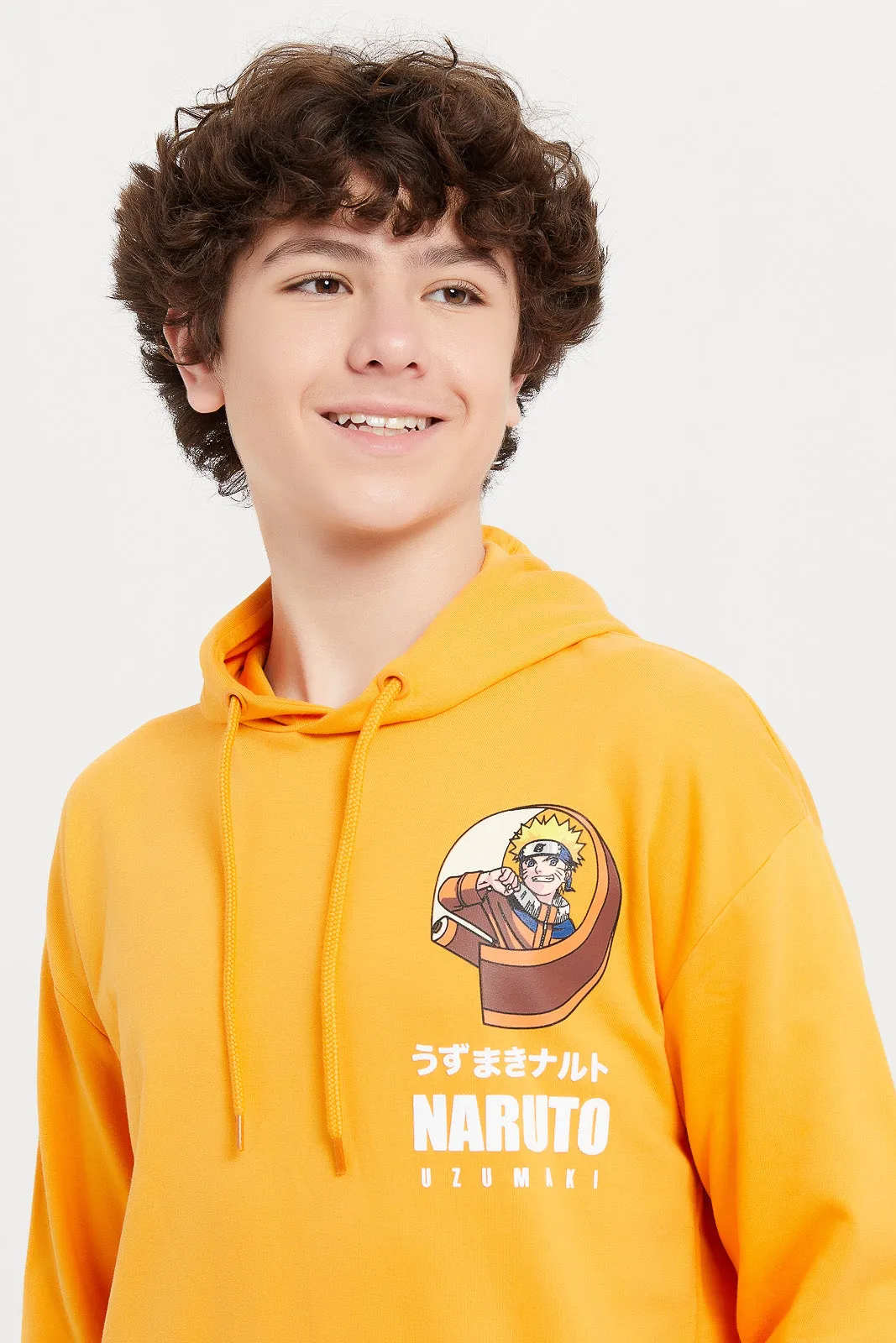 Senior Boys Orange Naruto Oversize Sweatshirt