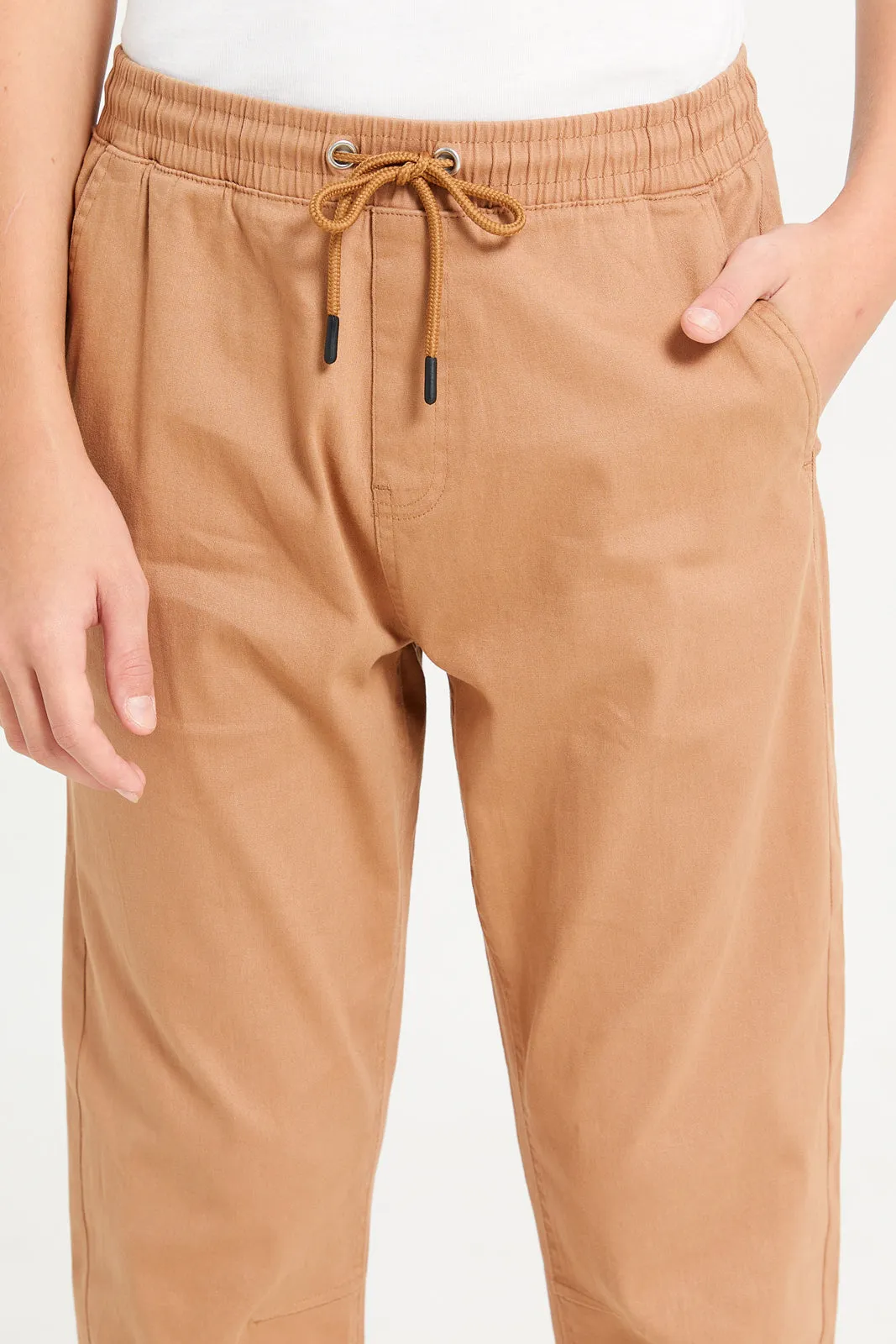 Senior Boys Tan Pull On Table Joggers