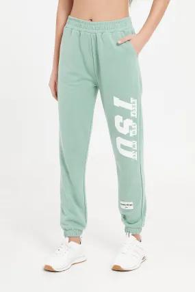 Senior Girls Green Print Jogger