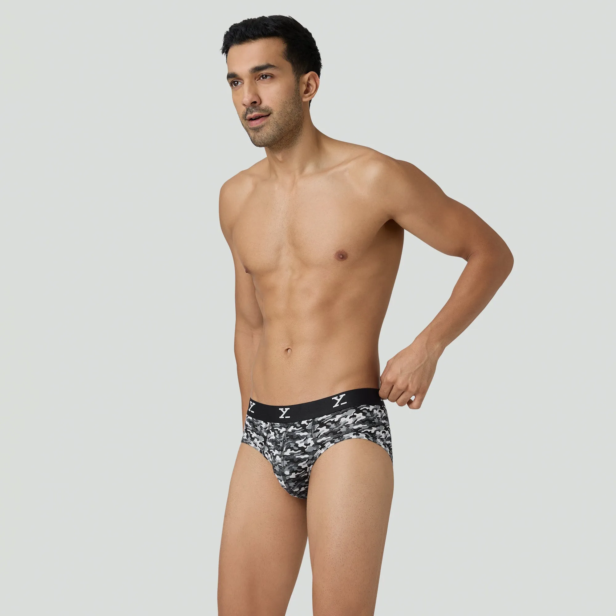 Shuffle Modal Briefs Camouflage Grey