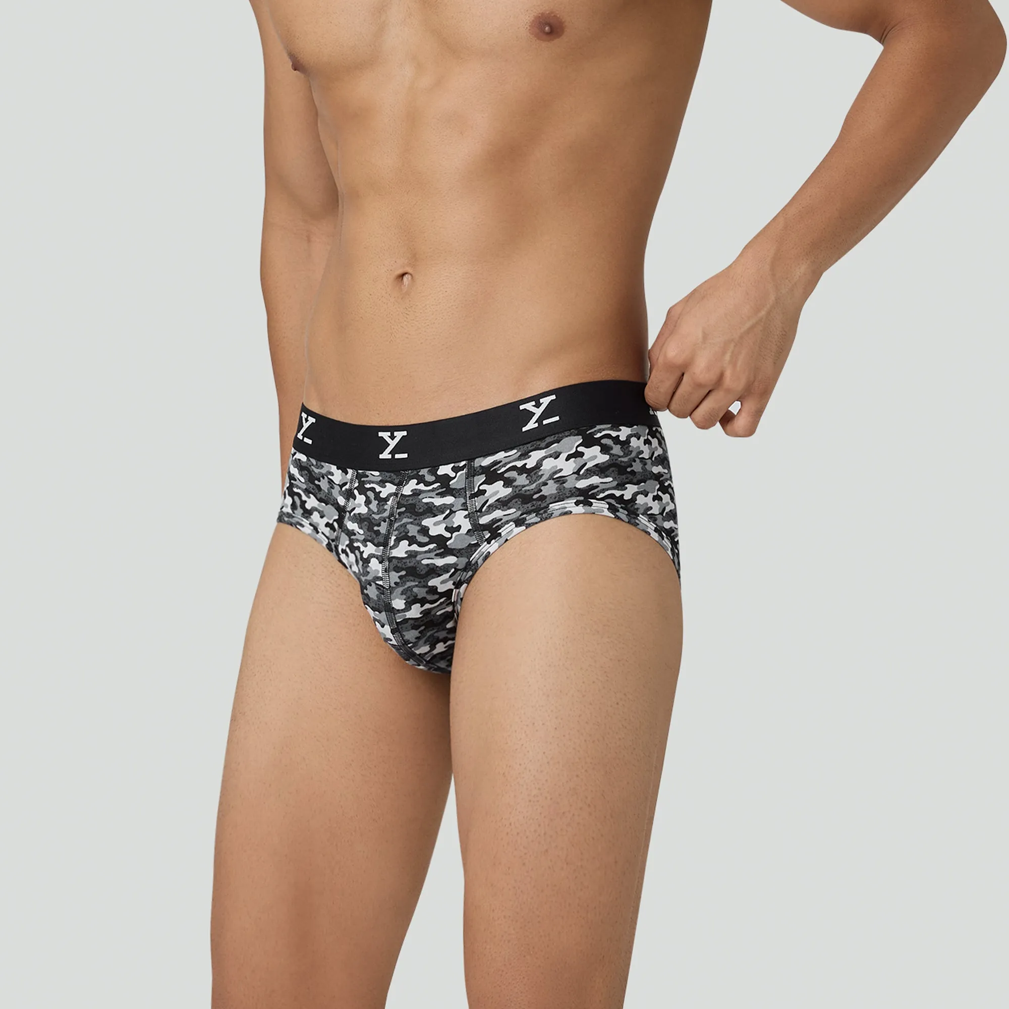 Shuffle Modal Briefs Camouflage Grey