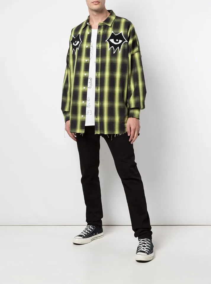 SIGNATURE EYES WOVEN SHIRT YELLOW/BLACK PLAID