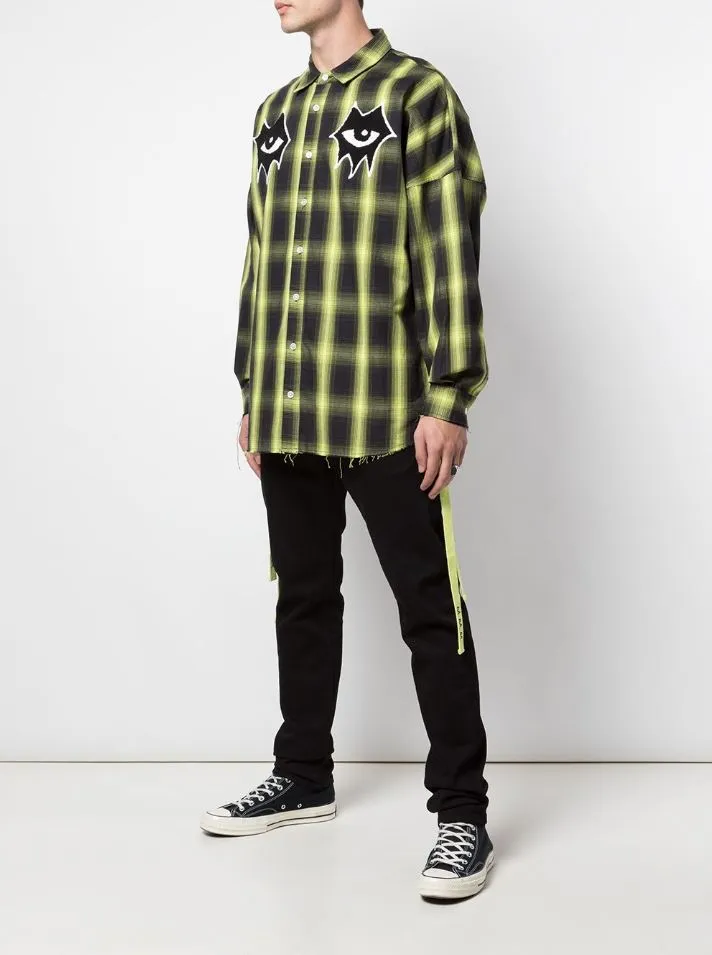 SIGNATURE EYES WOVEN SHIRT YELLOW/BLACK PLAID