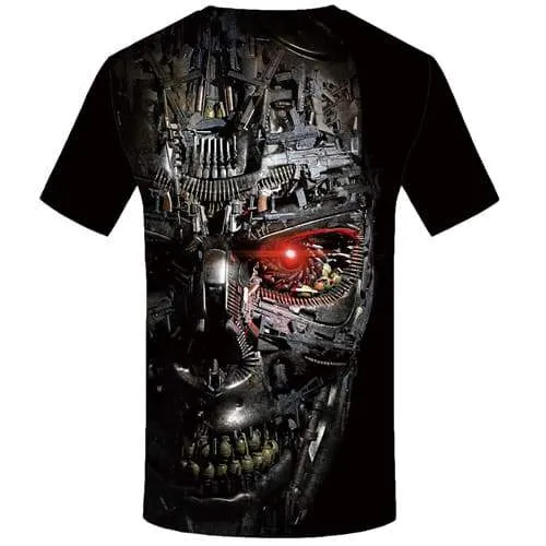 Skull T-shirt Men Metal Tshirts Casual Military Tshirt Anime War Tshirt Printed Black T-shirts 3d Short Sleeve summer Men