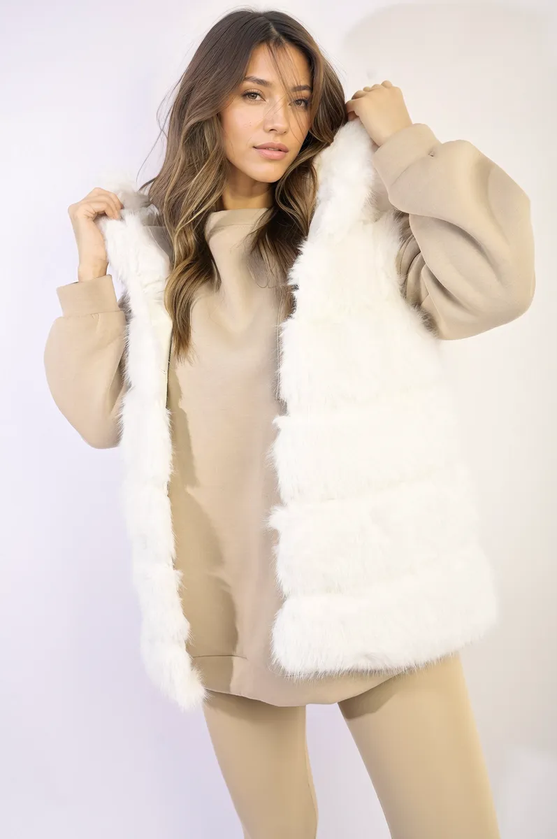 Sleeveless Faux Fur Jacket