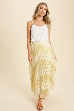 Snake Pleated Midi Skirt