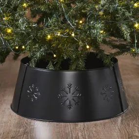 Snowflake Christmas Tree Collar Metal Charcoal 8x20x20 VHC Brands