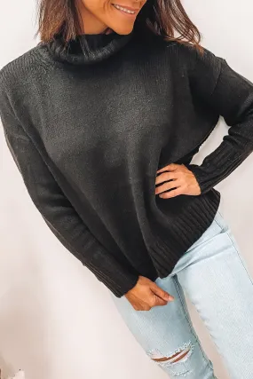 Softie Roll Neck Sweater Black