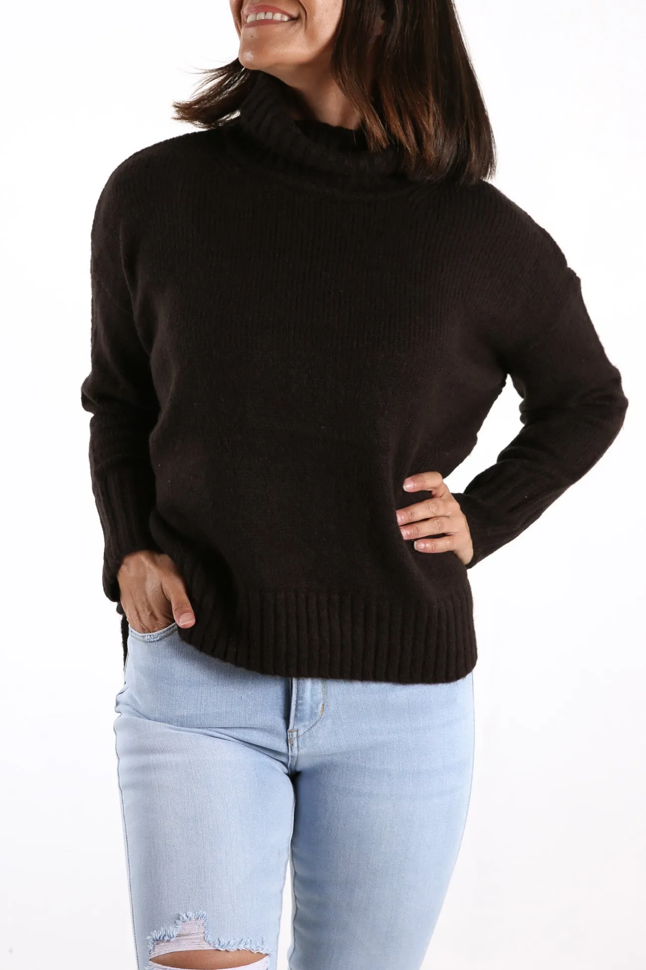 Softie Roll Neck Sweater Black