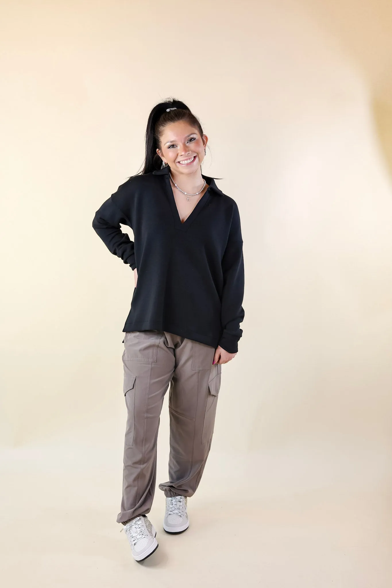 SPANX | Casual Fridays Cargo Jogger in Smoke (Brown)