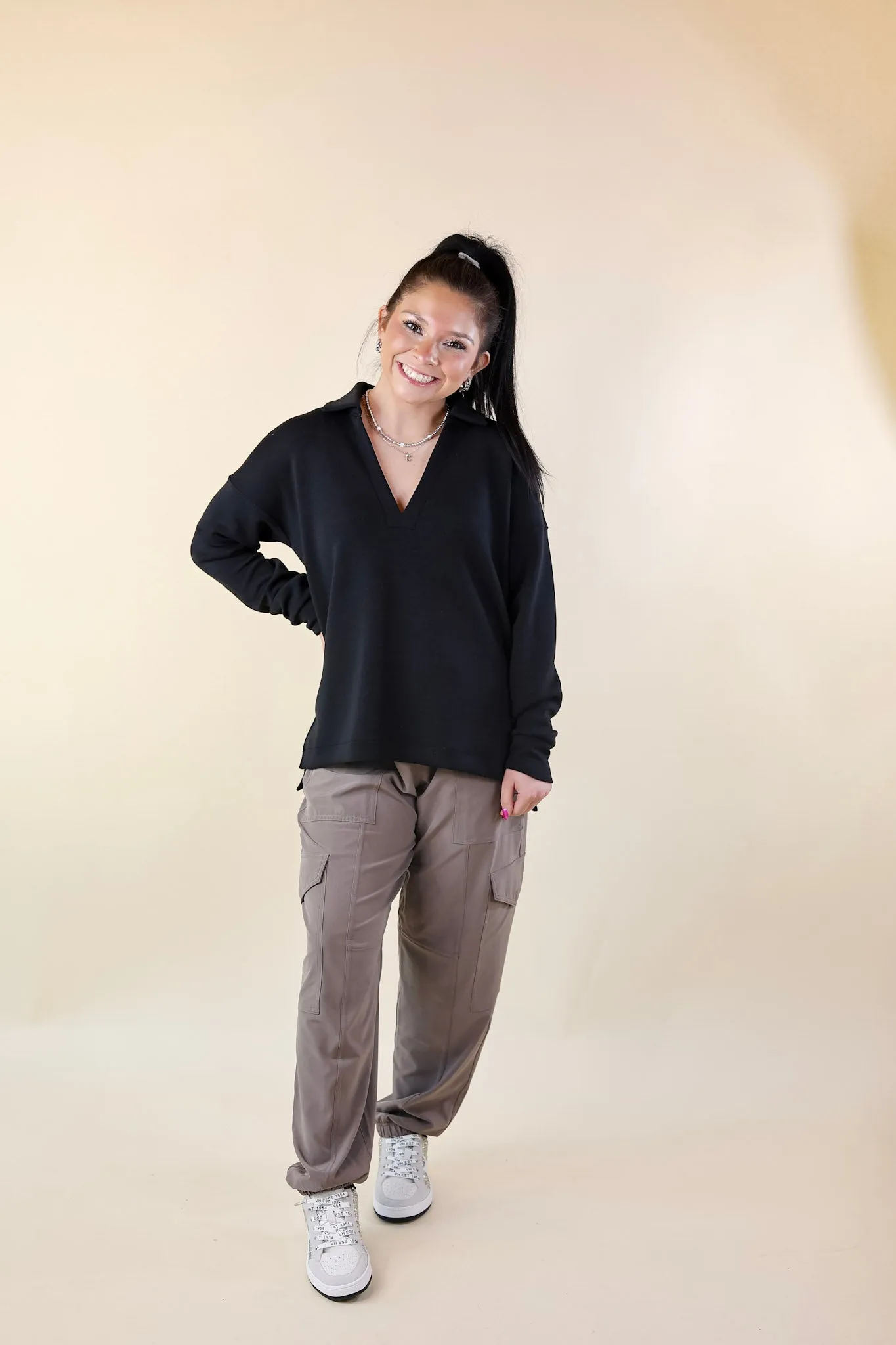 SPANX | Casual Fridays Cargo Jogger in Smoke (Brown)