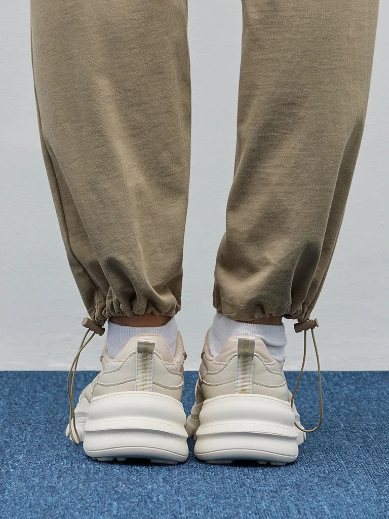 Studiofit Light Olive Cargo-Style High-Rise Cotton Joggers