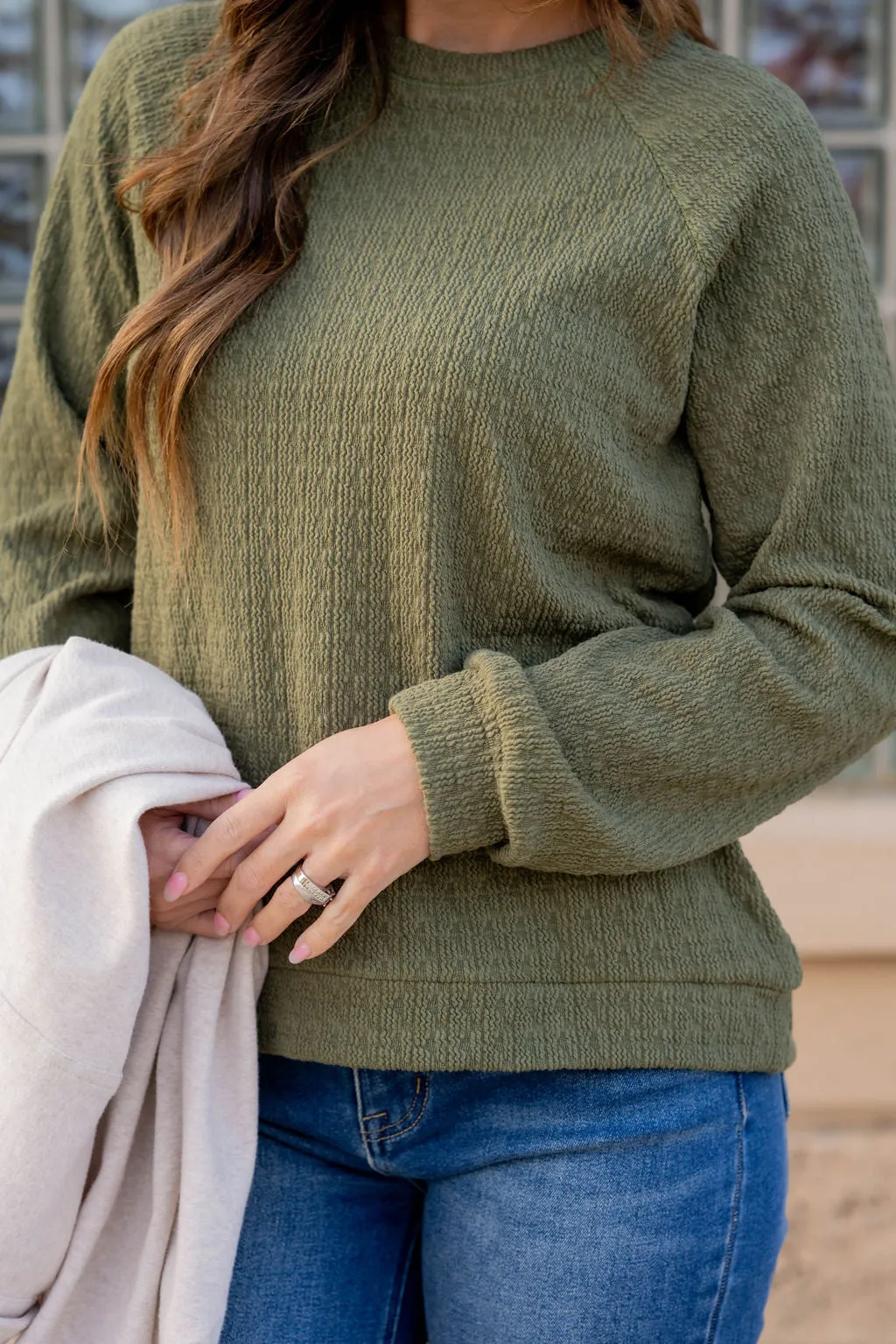 Subtle Textured Crewneck Sweatshirt