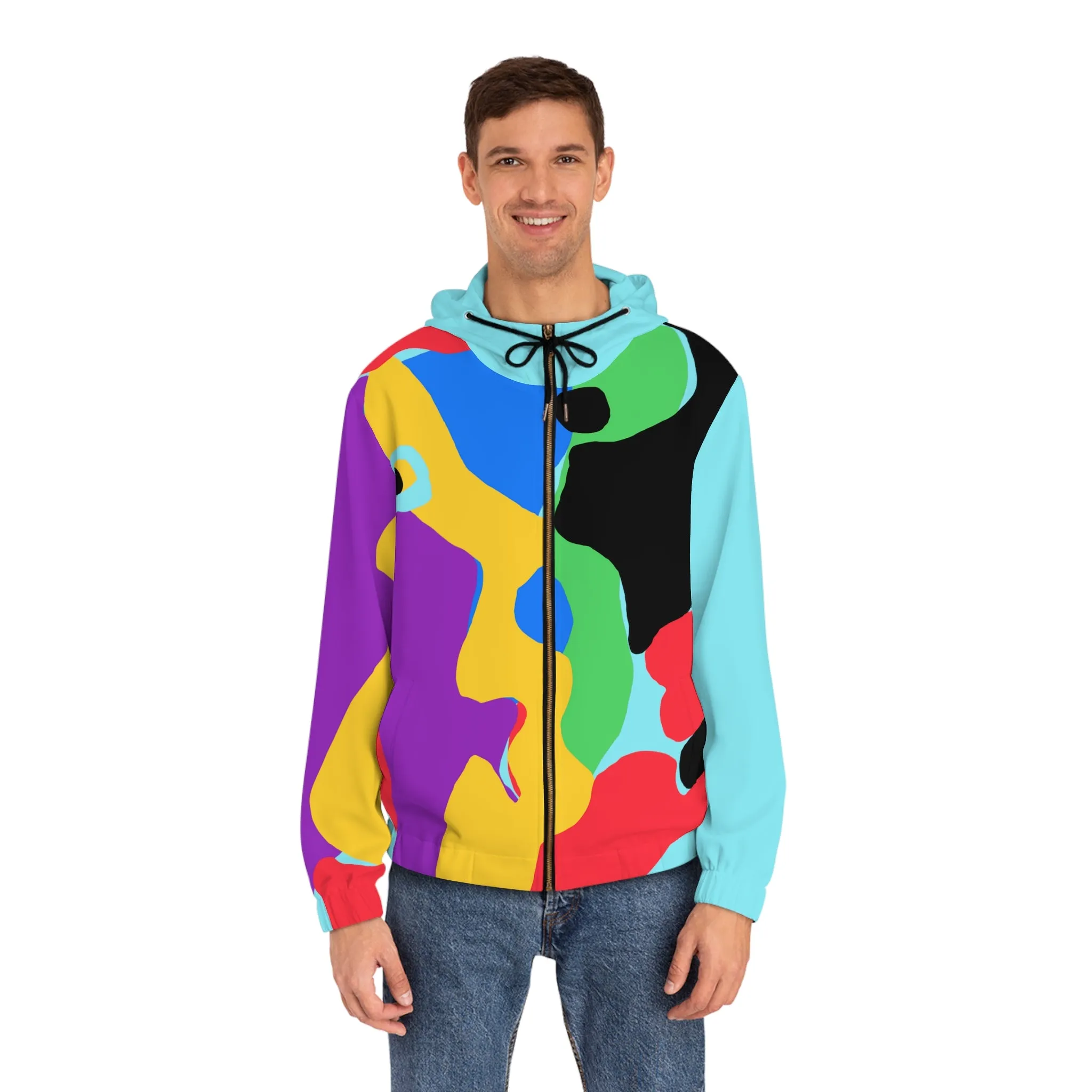 The Heart Celestial Aqua Men's Zip Hoodie