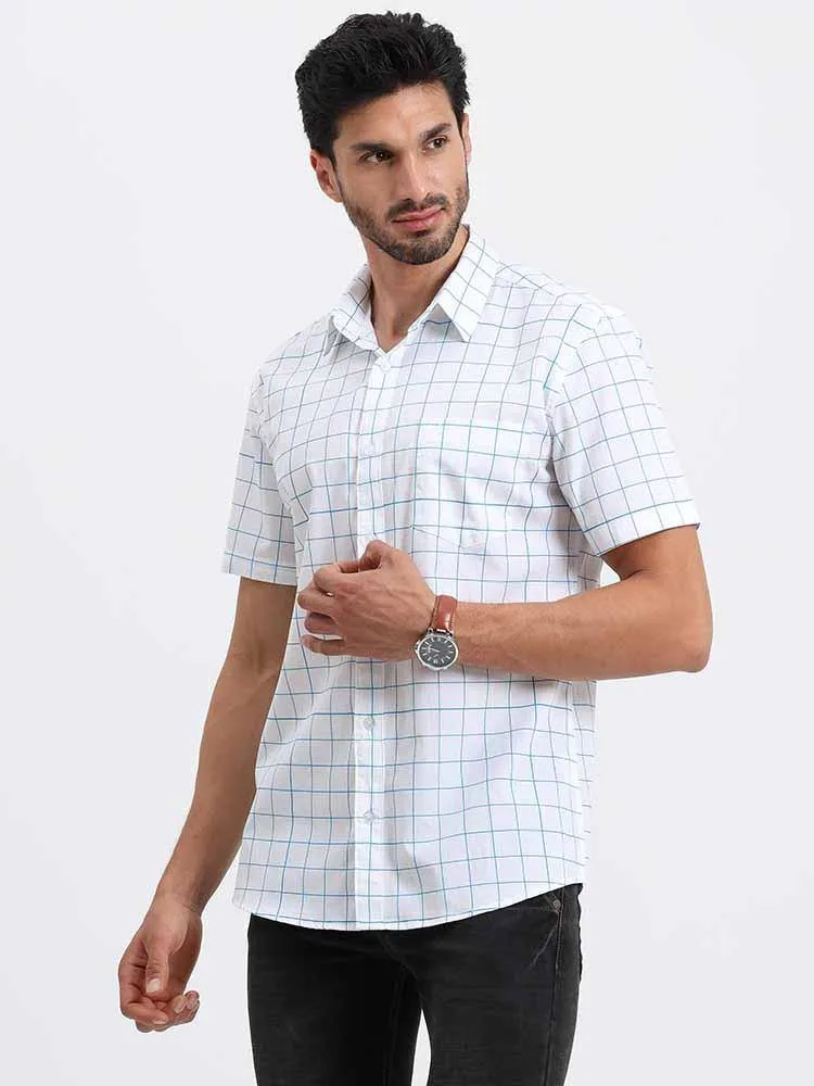 Thin Line Checks Printed Half Sleeve Shirt