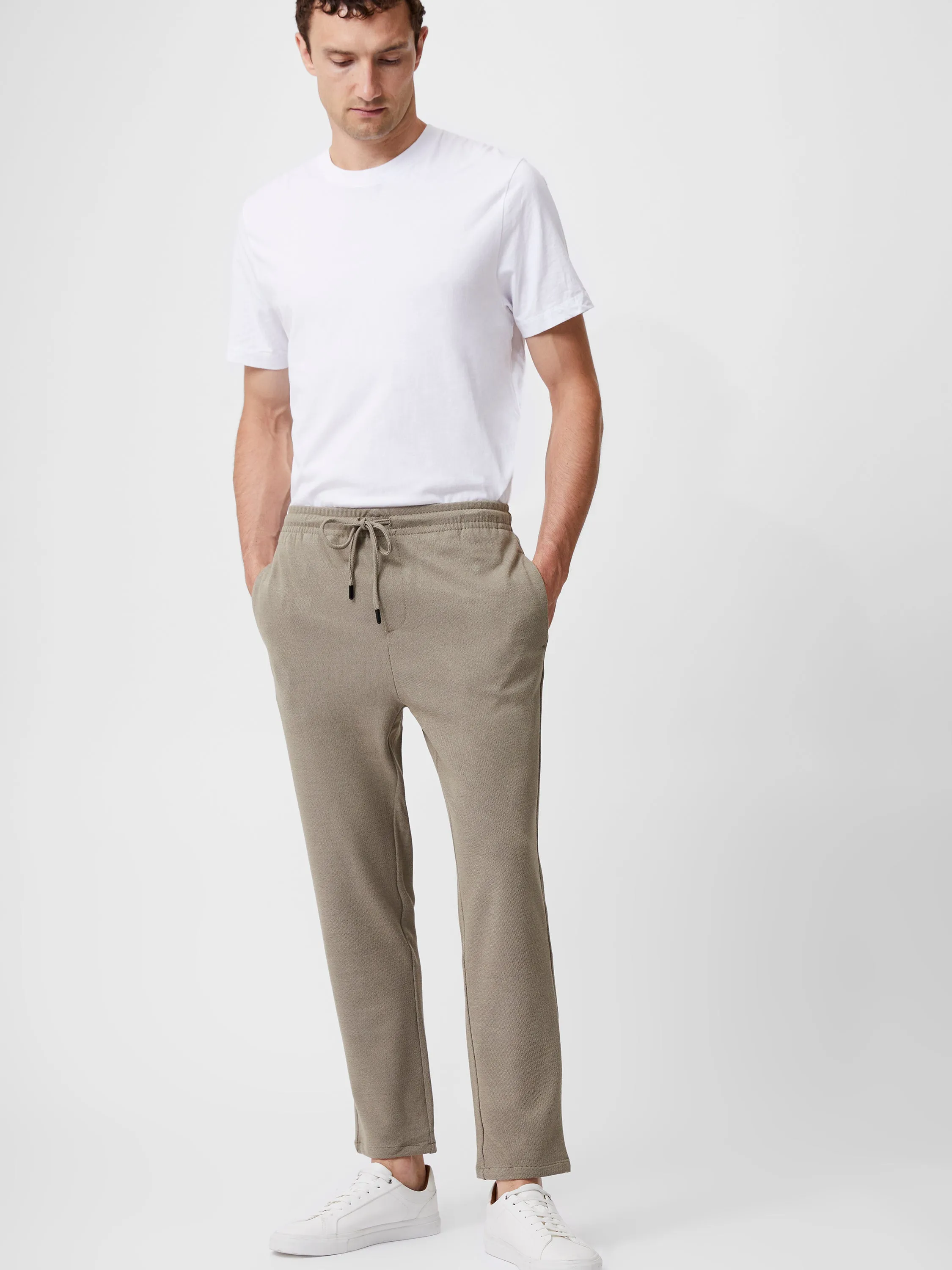 Twill Tie Waistband Joggers