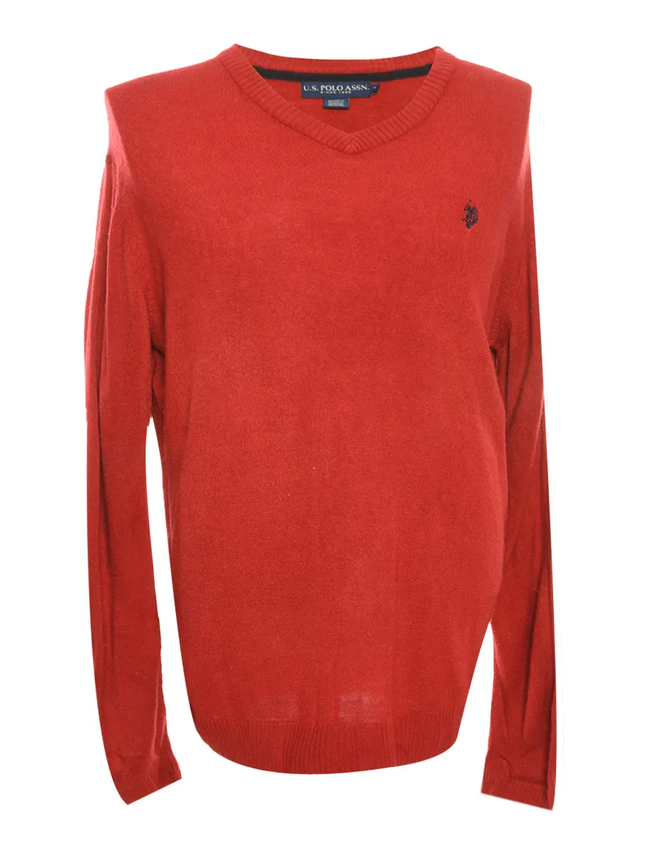 U.S.Polo Assn. Maroon Fine Knit Jumper - L