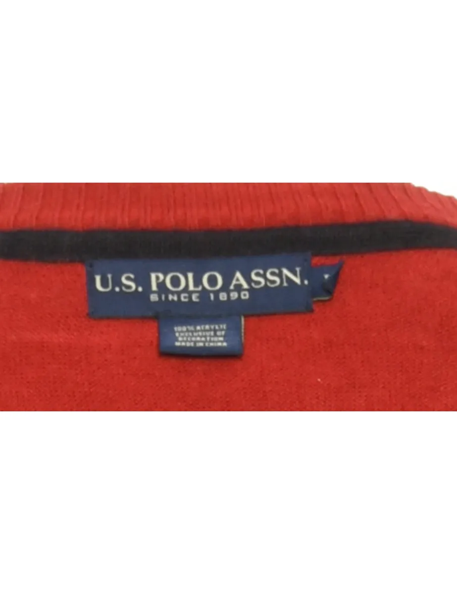 U.S.Polo Assn. Maroon Fine Knit Jumper - L