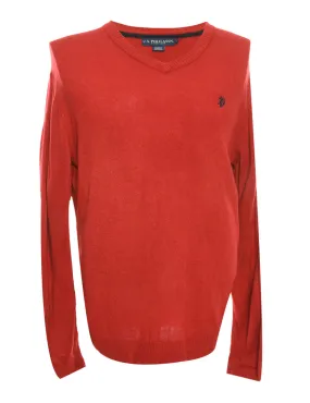 U.S.Polo Assn. Maroon Fine Knit Jumper - L