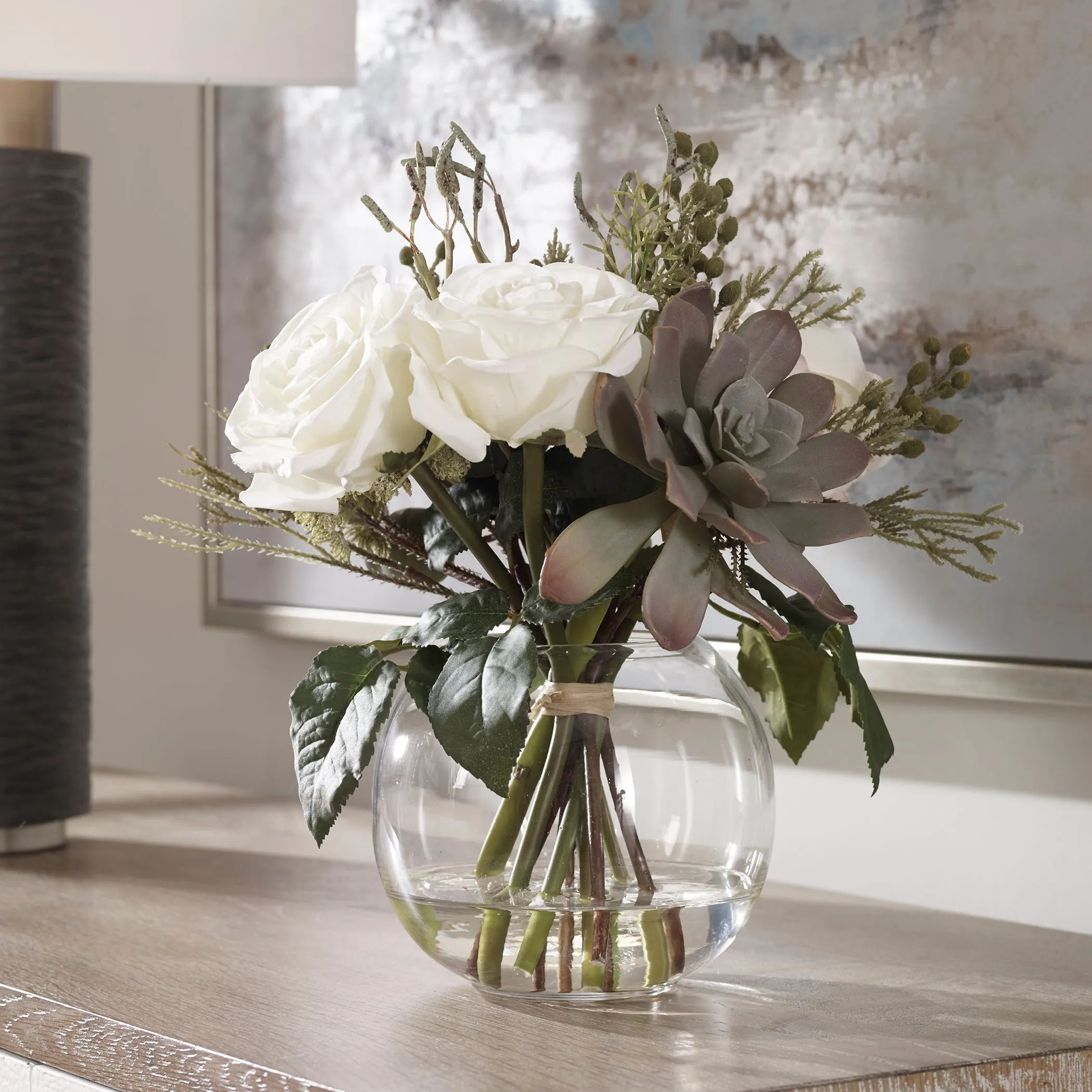 Uttermost Belmonte Floral Bouquet & Vase