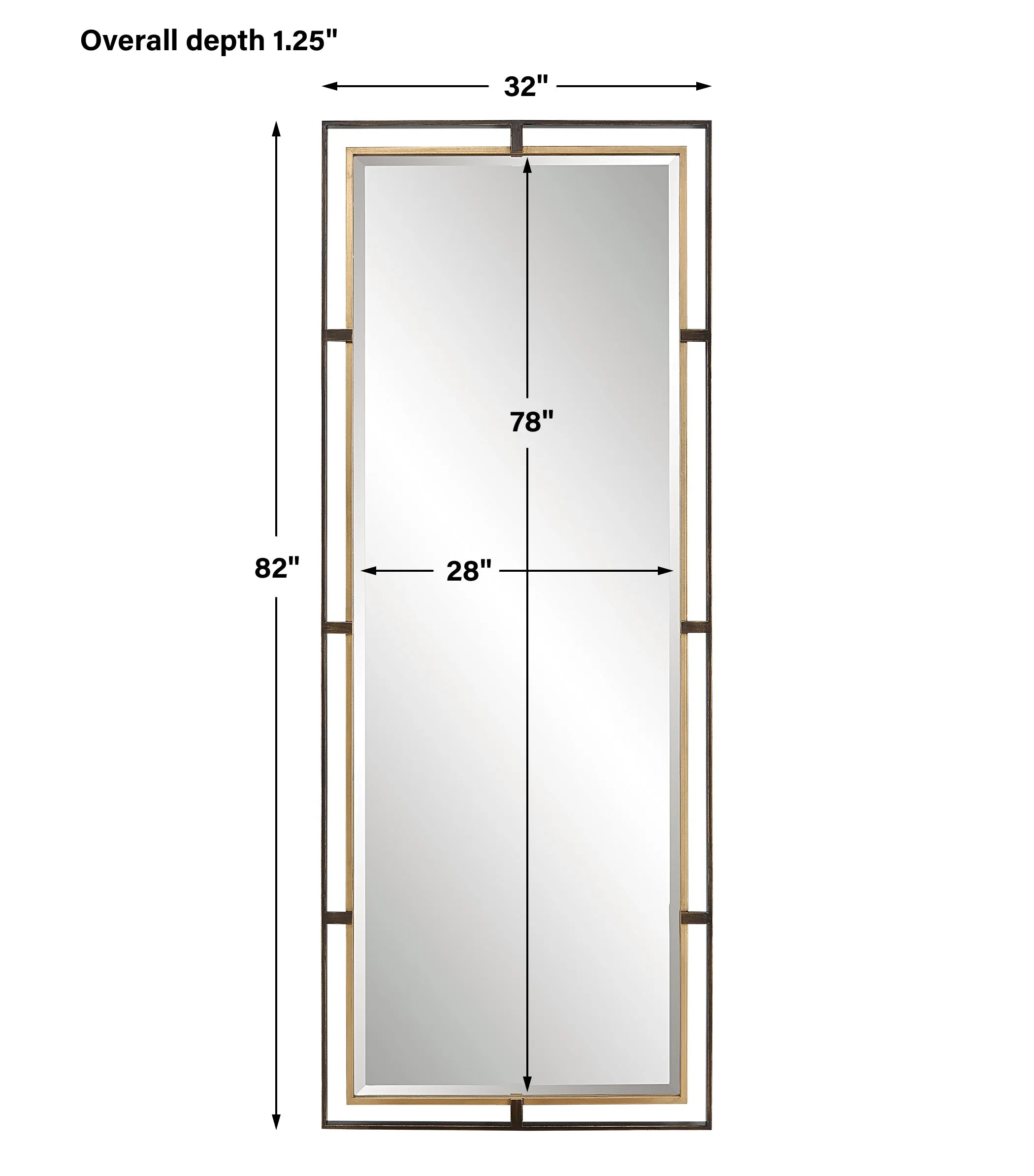 Uttermost Carrizo Tall Bronze & Gold Mirror