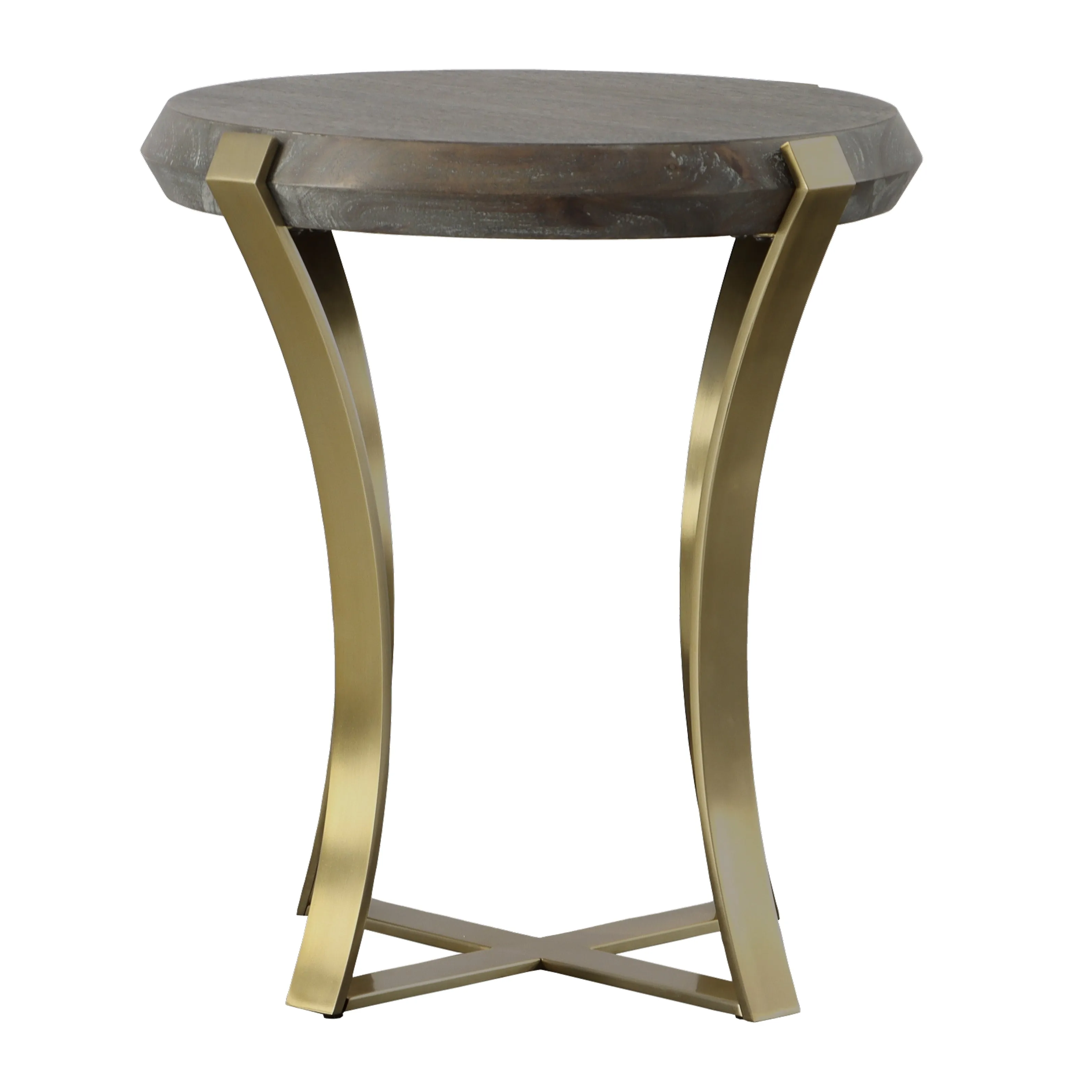 Uttermost Unite Brass Leg Wood Side Table