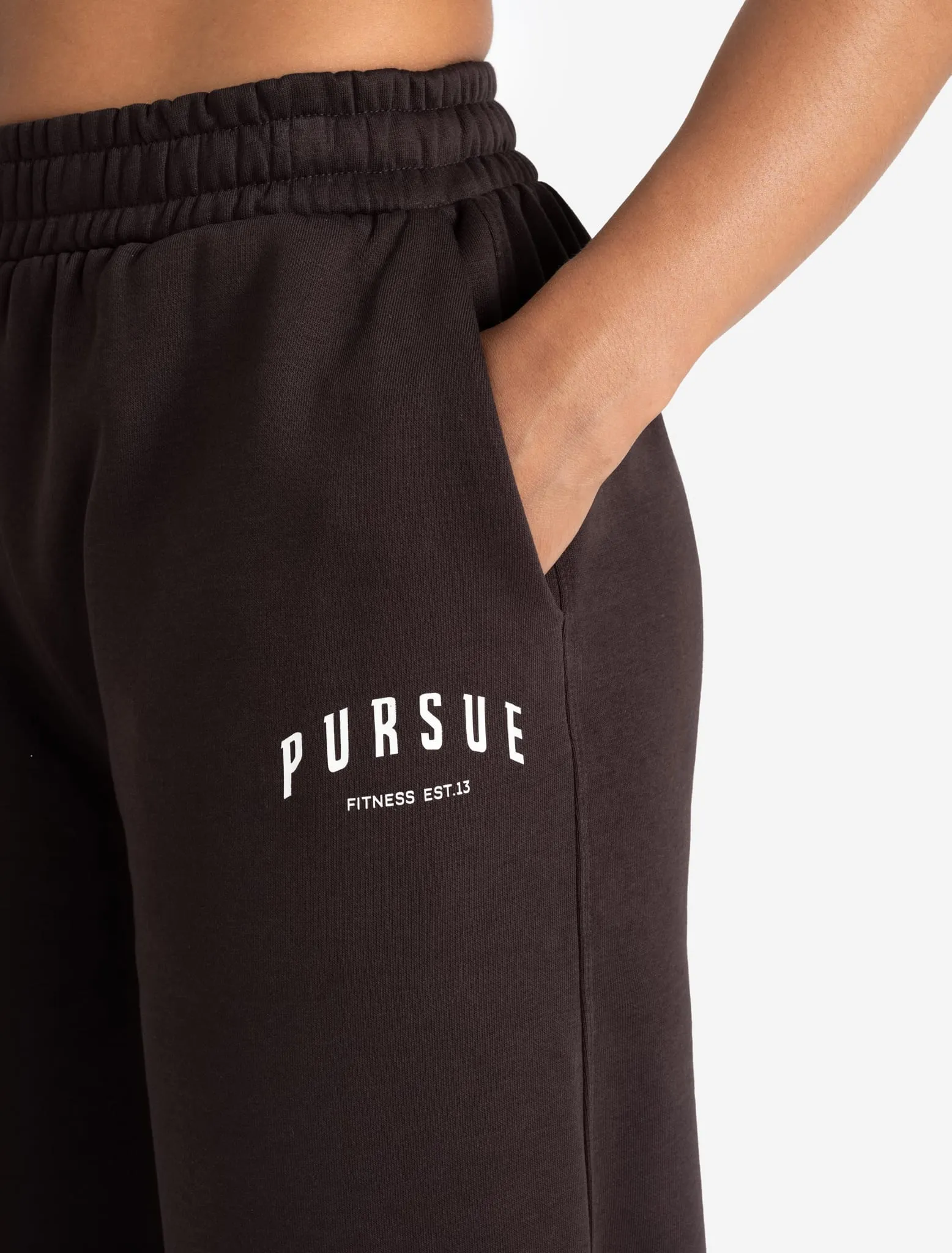 Varsity Wide Leg Joggers - Espresso