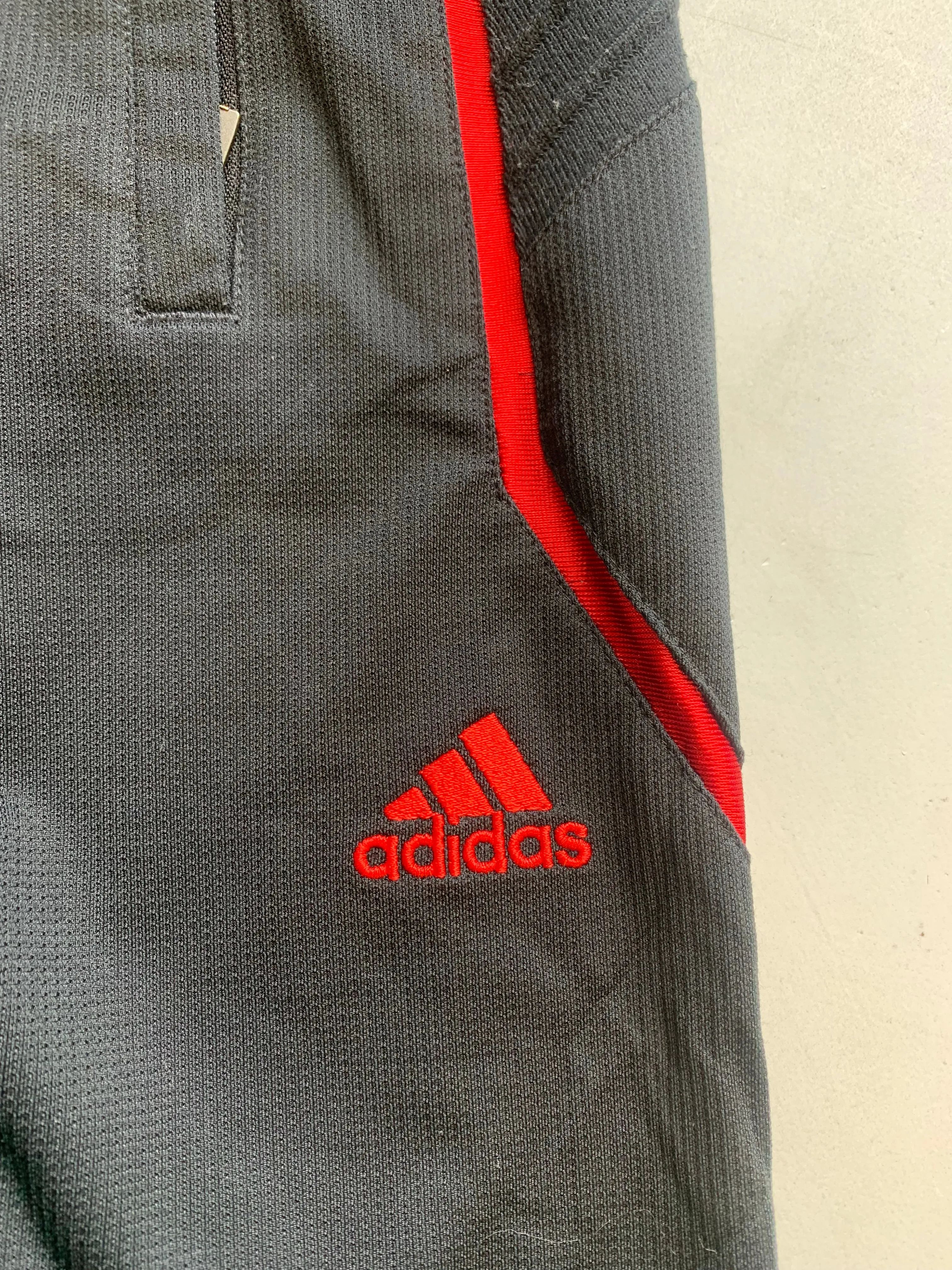 vintage adidas black&red wide leg joggers